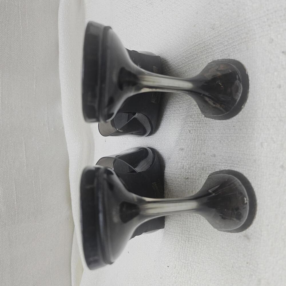 Bisou Bisou Clear Vinyl Sculptural Heel Square Toe Chic Heels Size 6.5 - Picture 3 of 9